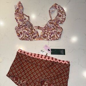 Floral Bikini Top and Patterned Bottom